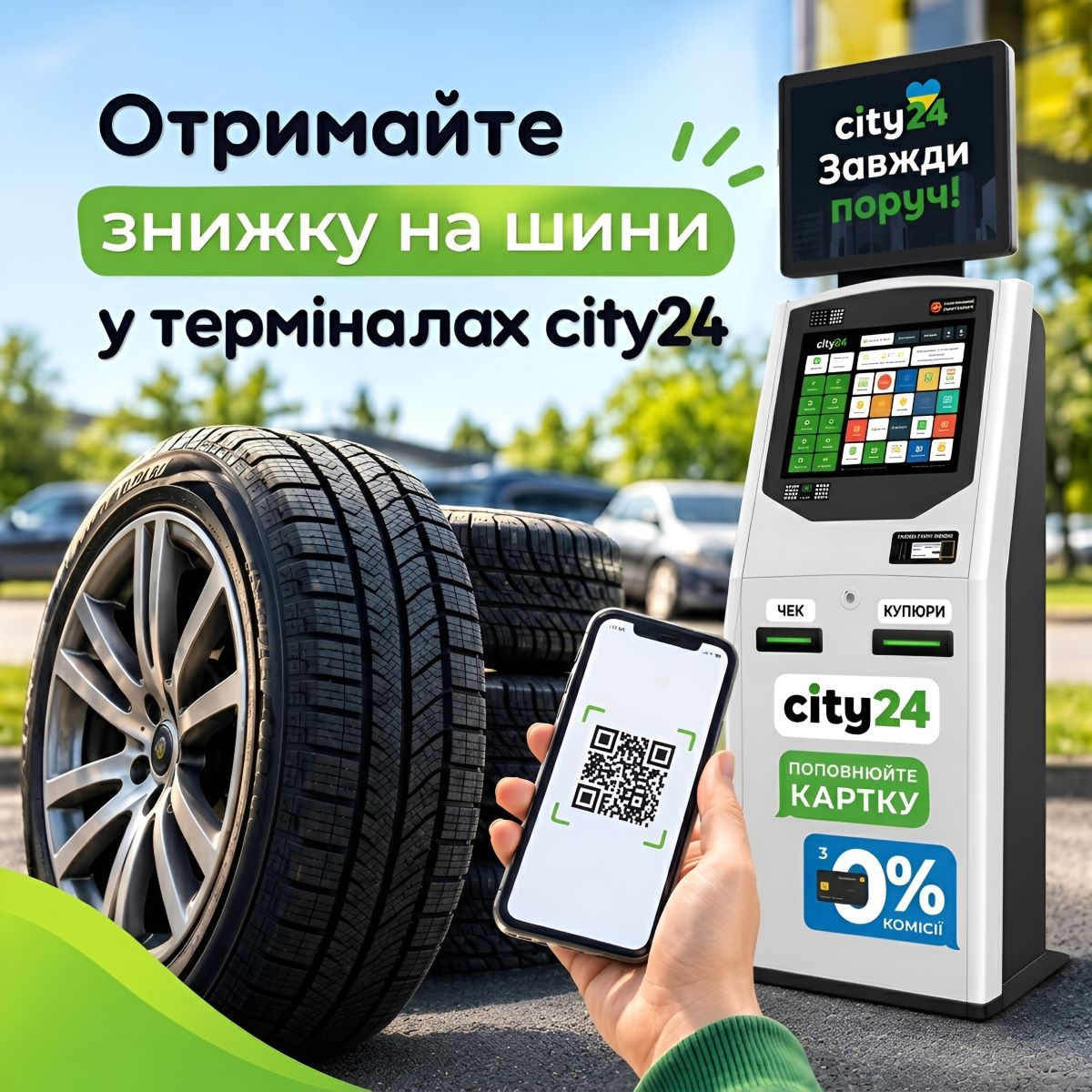 Знайдіть промокод та отримайте знижку на шини!